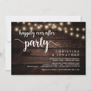 Invitation Fête de Mariage heureux pour toujours, Guirlande L