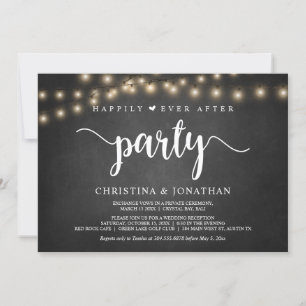 Invitation Fête de Mariage heureux pour toujours, Guirlande l
