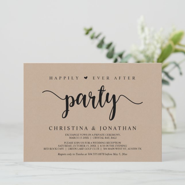 Invitation Fête de Mariage heureux pour toujours, Kraft Moder (Debout devant)