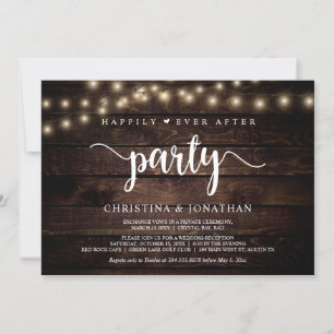 Invitation Fête de Mariage heureux pour toujours, Lumière de 