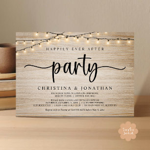 Invitation Fête de Mariage Heureux pour Toujours, Lumières de