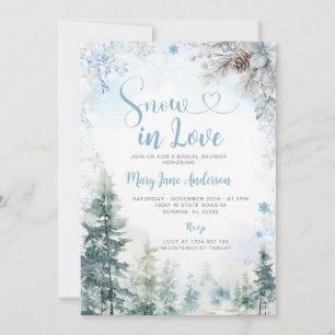 Invitation Fête de mariage hivernal Flocon de neige bleu dans