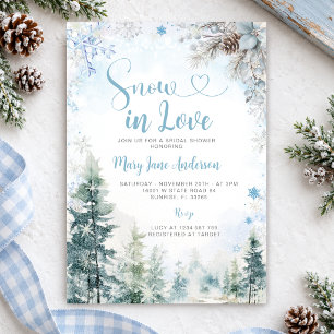Invitation Fête de mariage hivernal Flocon de neige bleu dans