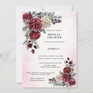 Invitation Fête de mariage hivernale Roses Gelées