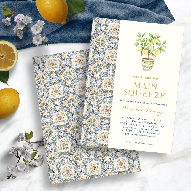 Invitation Fête de Mariage Italian Main Squeeze (Italian Main Squeeze Bridal Shower Invitation
)