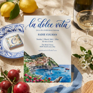 Invitation Fête de mariage italien La Dolce Vita à l'aquarell