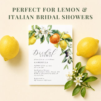 Invitation Fête de mariage italienne aux citrons et agrumes