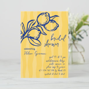 Invitation Fête de mariage italienne manuscrite au citron lud