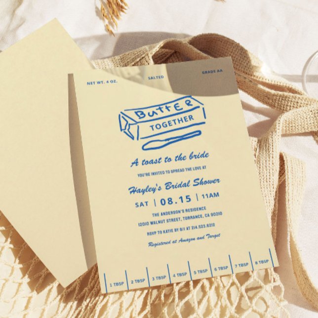 Invitation Fête de mariage jaune Beurre Ensemble (Créateur téléchargé)