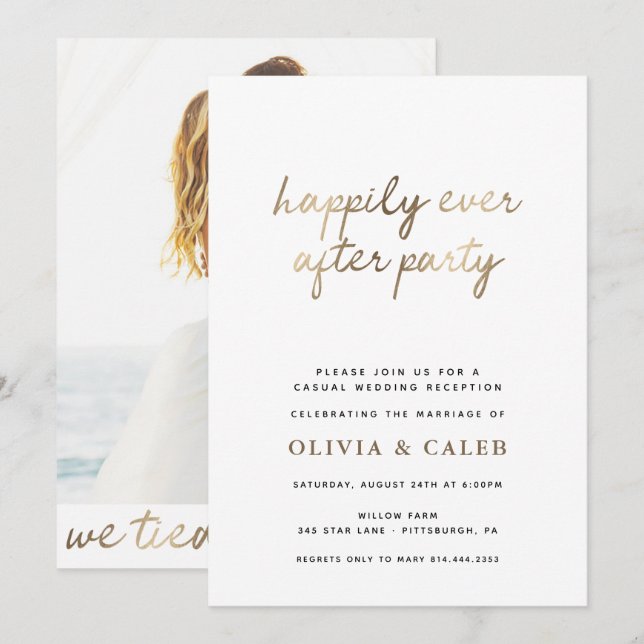 Invitation Fête de mariage « Joyeux pour toujours » Invitatio (Devant / Derrière)