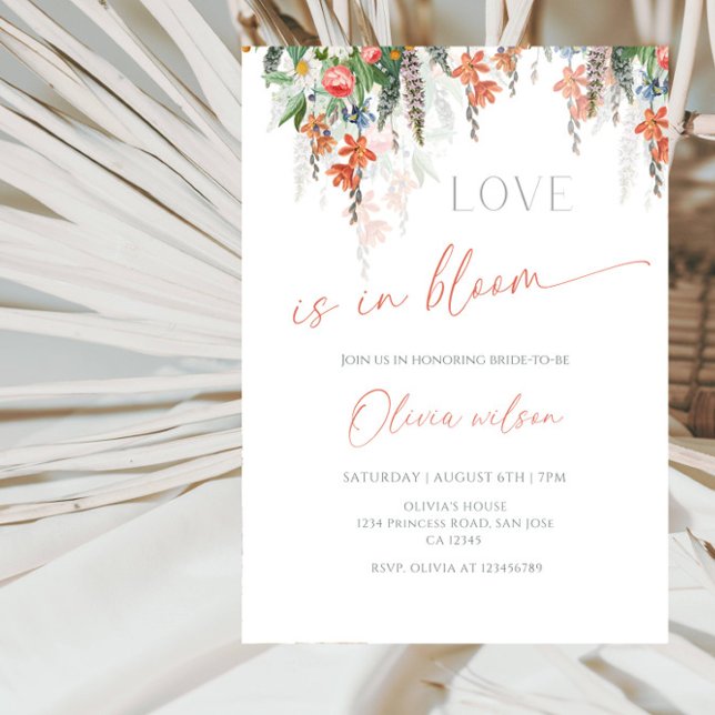 Invitation Fête de mariage « L'amour est en fleur » - Thème j (Créateur téléchargé)