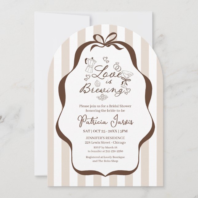 Invitation Fête de mariage "L'amour est en train de se prépar (Devant)