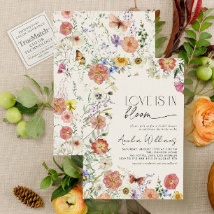 Invitation Fête de Mariage Love In Bloom Fleur Sauvage Pressé