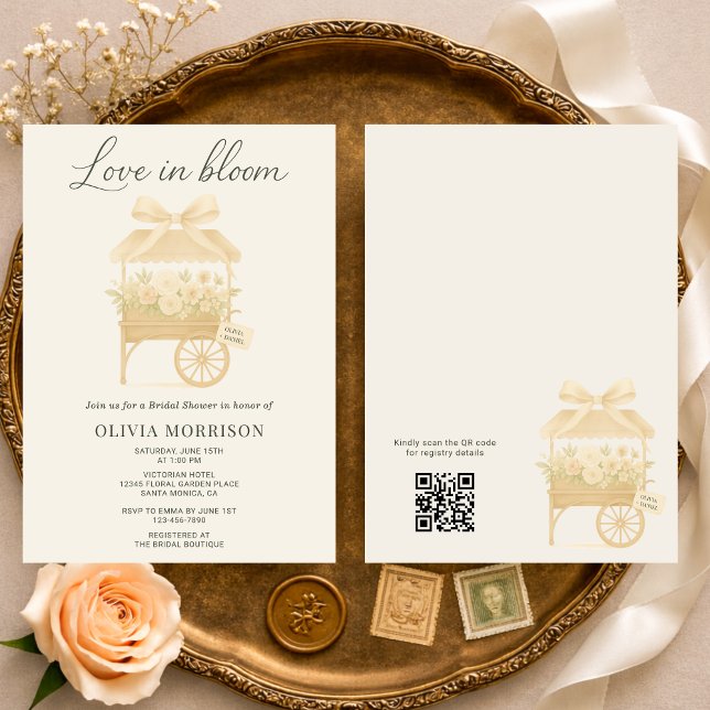Invitation Fête de mariage Love in Bloom Marché de Fleurs Cod (Créateur téléchargé)