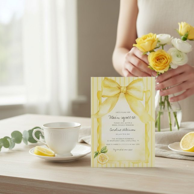 Invitation Fête de mariage "Main Squeeze" Citron Jaune & Ruba (Créateur téléchargé)