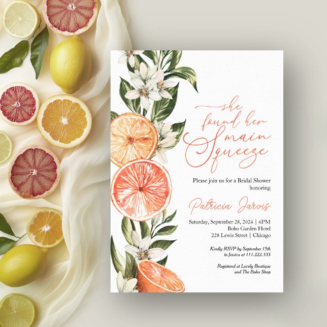 Invitation Fête de mariage Main Squeeze Citrus (Créateur téléchargé)