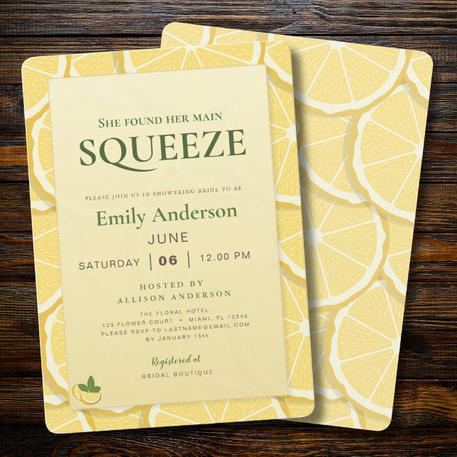 Invitation Fête de Mariage Main Squeeze | Lemon Italian Amalf (Créateur téléchargé)