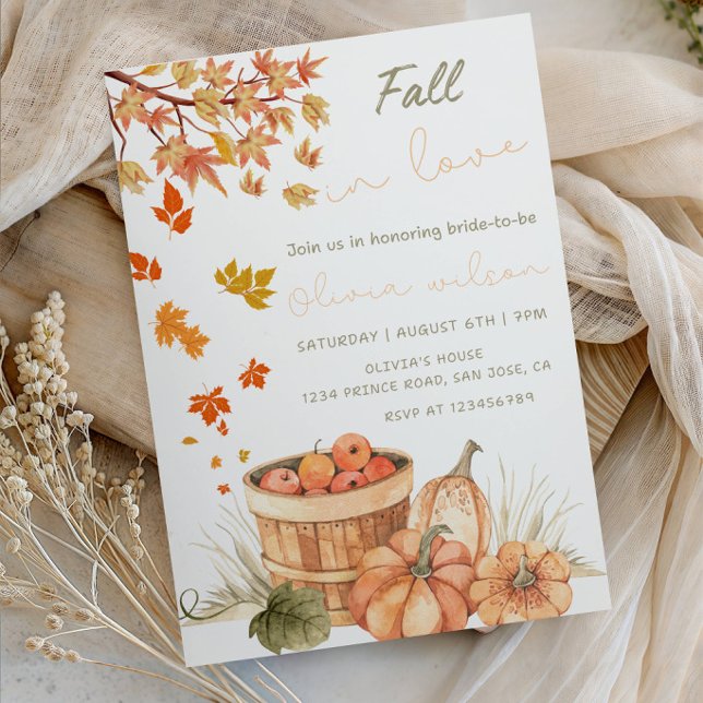 Invitation Fête de mariage - Mariée rustique d'automne (Créateur téléchargé)