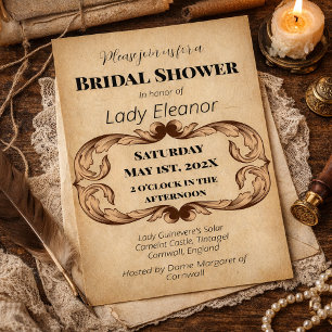 Invitation Fête de Mariage Médiévale Renaissance Faux Parchem