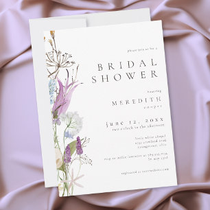Invitation Fête de mariage minimaliste aquarelle fleur sauvag