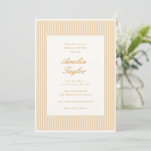 Invitation Fête de mariage minimaliste classique avec rayure 