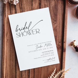 Invitation Fête de Mariage Minimaliste Noir et Blanc