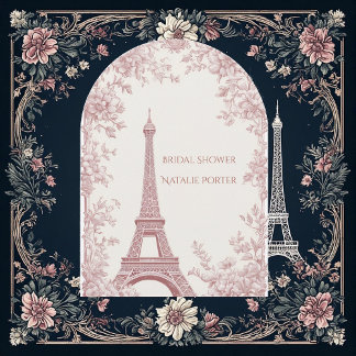 Invitation Fête de Mariage Miss à Mrs Paris Arch en Style Sha