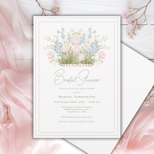 Invitation Fête de mariage moderne aquarelle florale rose (Créateur téléchargé)