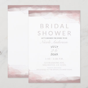 Invitation Fête de Mariage Moderne Chic à l'Aquarelle Rose Em