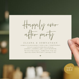 Invitation Fête de Mariage Moderne et Heureux Pour Toujours