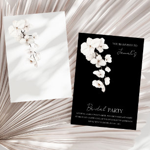 Invitation Fête de mariage moderne noir et blanc à motif d'or