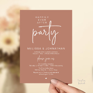 Invitation Fête de Mariage Moderne, Pour Toujours Heureux