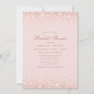 Invitation Fête de mariage moderne rose gold confetti rose cl