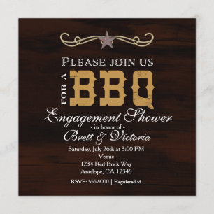 Invitation Fête de mariage occidental BBQ pour couples