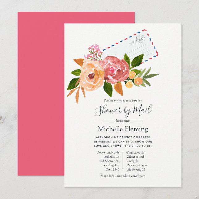 Invitation Fête de mariage ou de naissance Wildflower Spring  (Devant / Derrière)