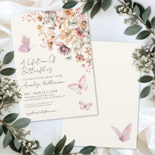 Invitation Fête de Mariage Papillon Fleur Sauvage