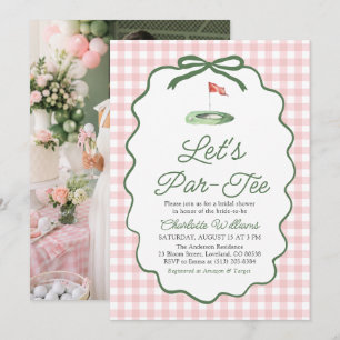 Invitation Fête de mariage Par-Tee rose vert moderne pour jou