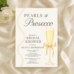 Invitation Fête de mariage Perles et Prosecco