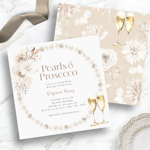 Invitation Fête de mariage Perles et Prosecco