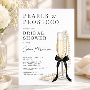 Invitation Fête de mariage Perles & Prosecco