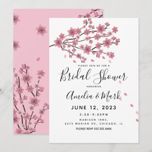 Invitation Fête de mariage Pétales de Cerisier Fleurissant