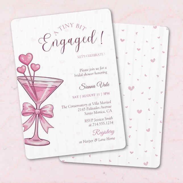 Invitation Fête de mariage Pink Martini Un peu engagé  (Créateur téléchargé)