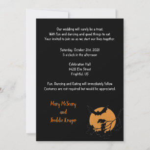 Invitation Fête de mariage pour Halloween ou maison de traite