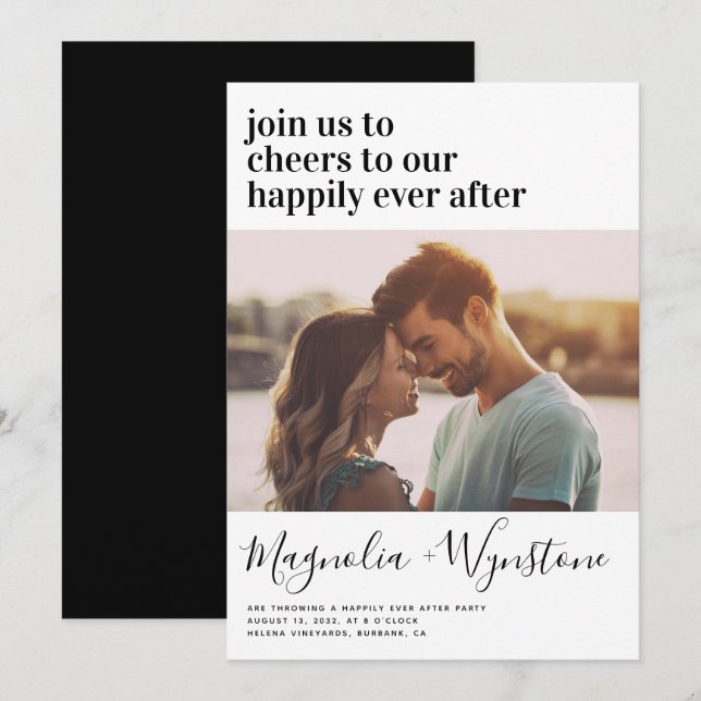 Invitation Fête de Mariage Pour Toujours (Devant / Derrière)