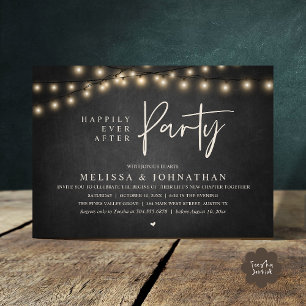Invitation Fête de Mariage Pour Toujours, Guirlandes Rustique