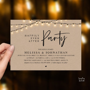 Invitation Fête de Mariage Pour Toujours, Guirlandes Rustique