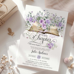 Invitation Fête de mariage Purple Lilac Floral Nouveau Chapit