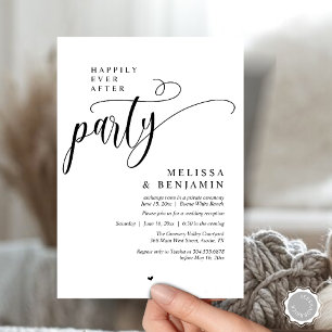 Invitation Fête de Mariage, Réception Moderne Minimaliste