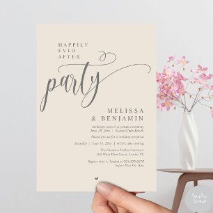 Invitation Fête de Mariage, Réception Moderne Minimaliste