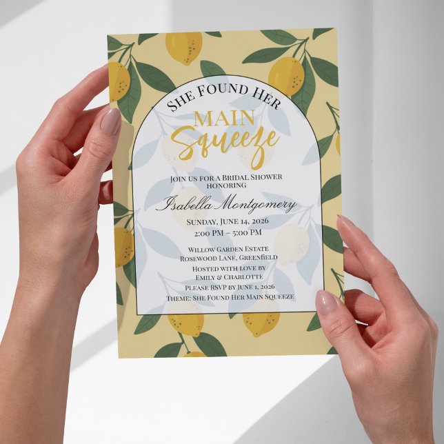 Invitation Fête de mariage Retro Lemon Leaves Main Squeeze (Retro Lemon Leaves Main Squeeze Bridal Shower Invitations
)